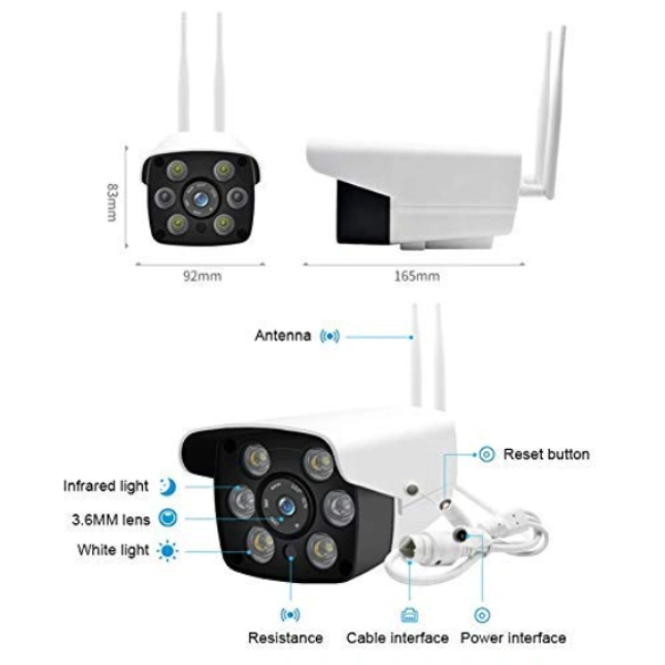 KINGSVISION Wireless WiFi 2MP Full HD 1080p Waterproof Indoor and Outdoor IP Security Bullet CCTV Security Camera - WHITE, 1 YEAR